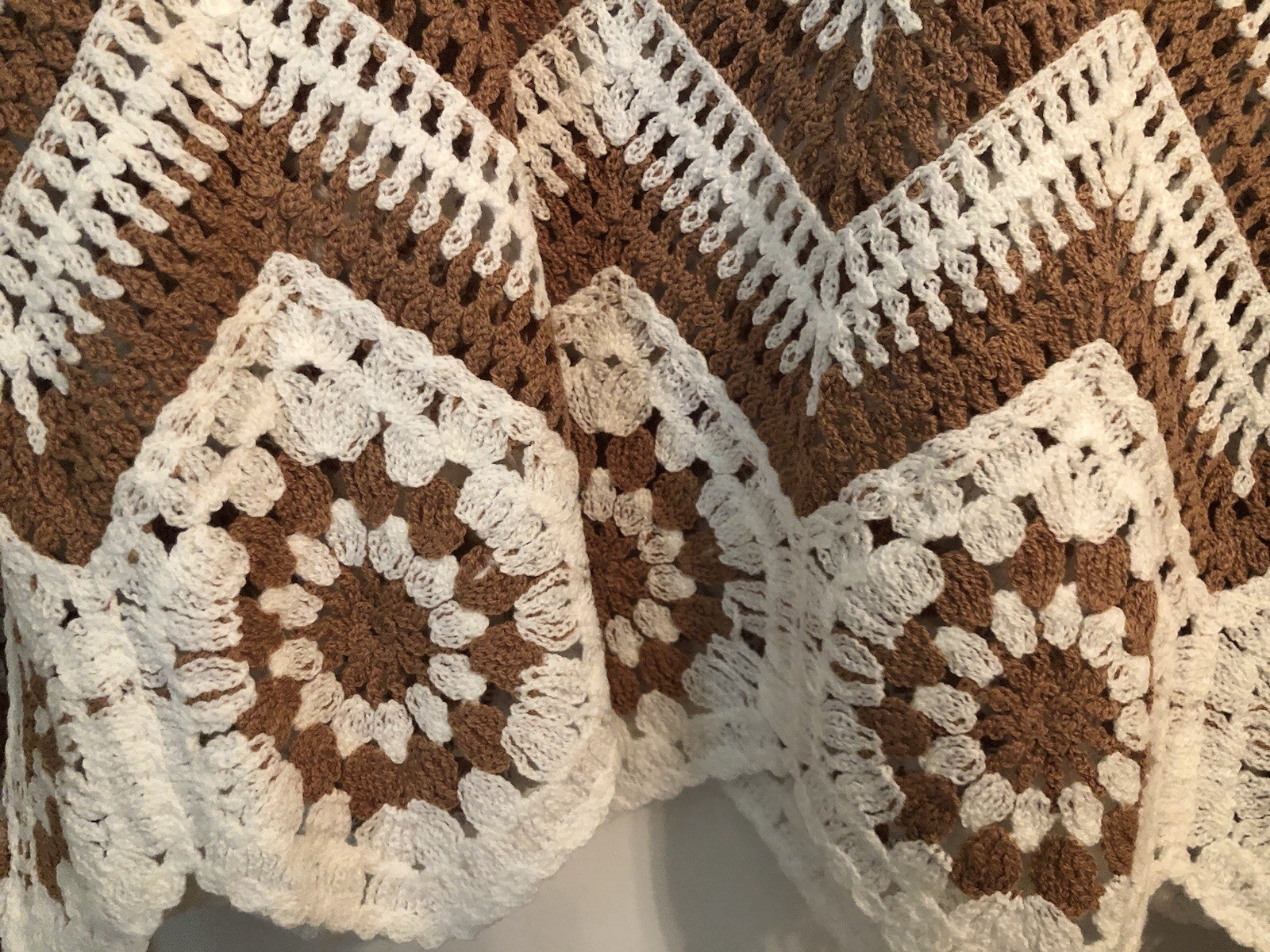 Hem & Thread Open Knit Crochet Sweater Lightweight Boho Long Sleeve Size M/L