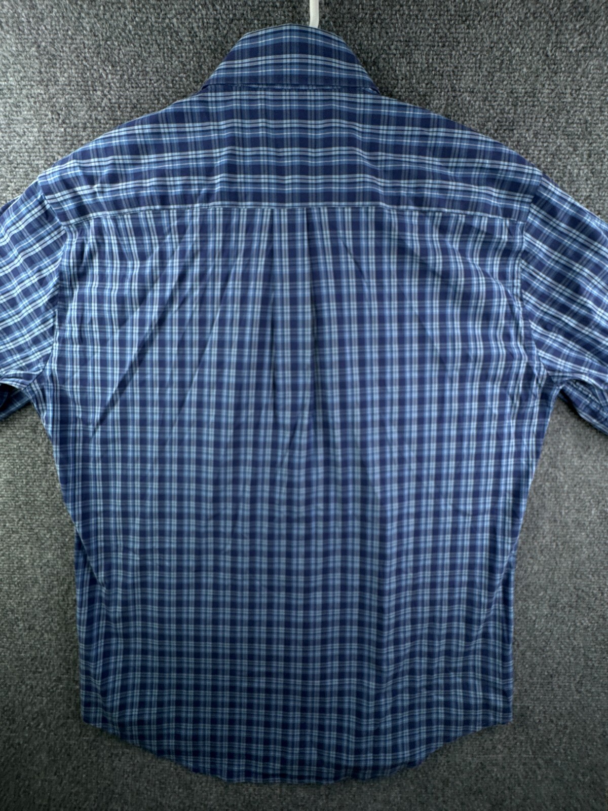 Peter Millar Blue Plaid Long Sleeve Button Up Shirt Men Large Cotton Nylon Span