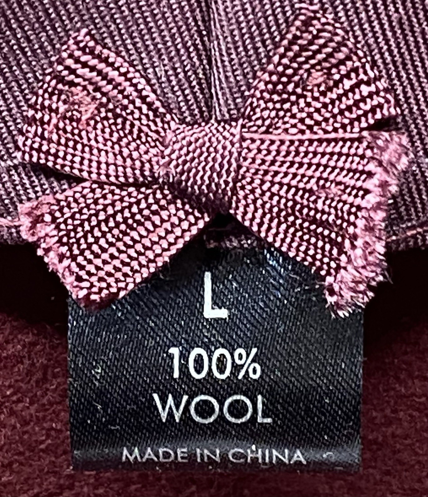 Different Touch Burgundy Pork Pie Hat 100% Wool Felt Stingy Brim Feather Large