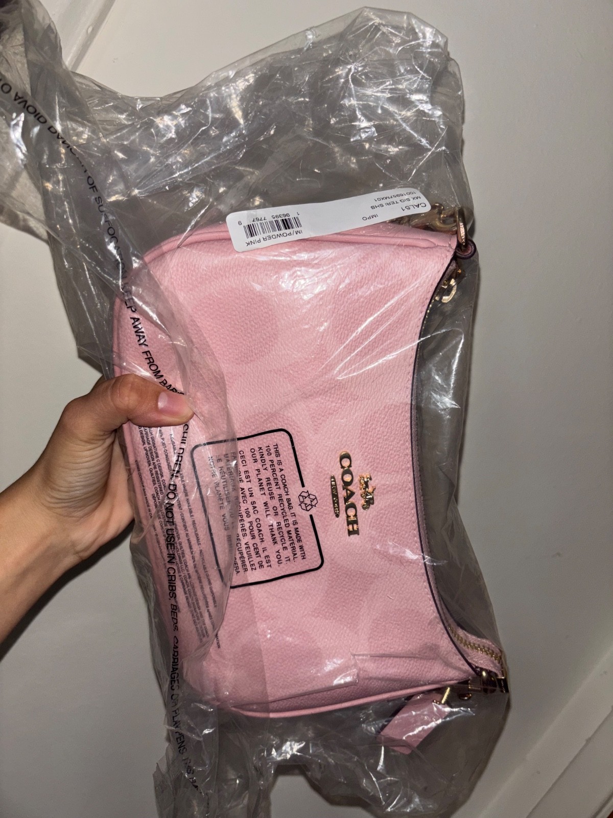 Authentic powder pink coach teri Cal51