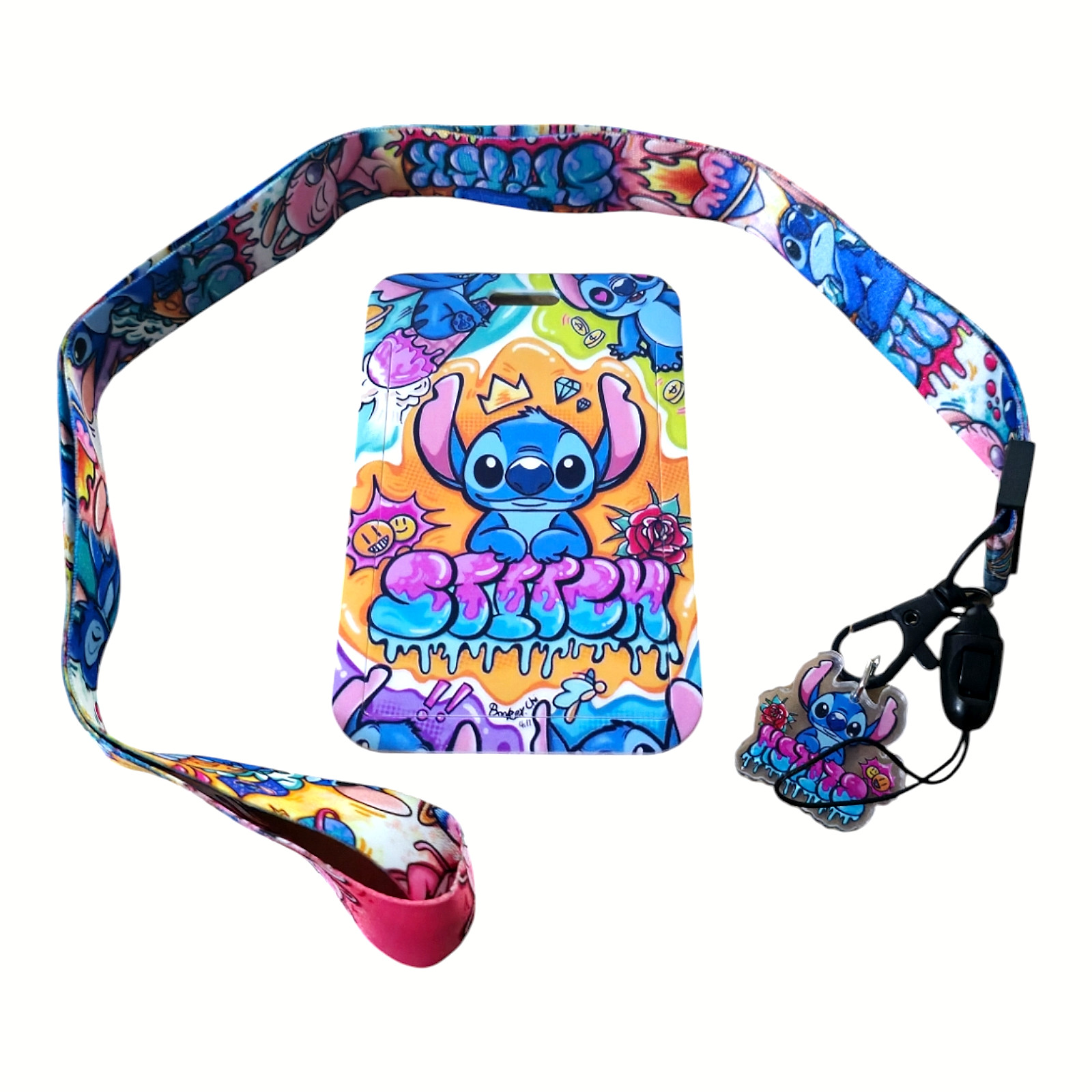 Disney Stitch Lilo And Stitch Cartoon Character Colorful Lanyard ID Badge Holder