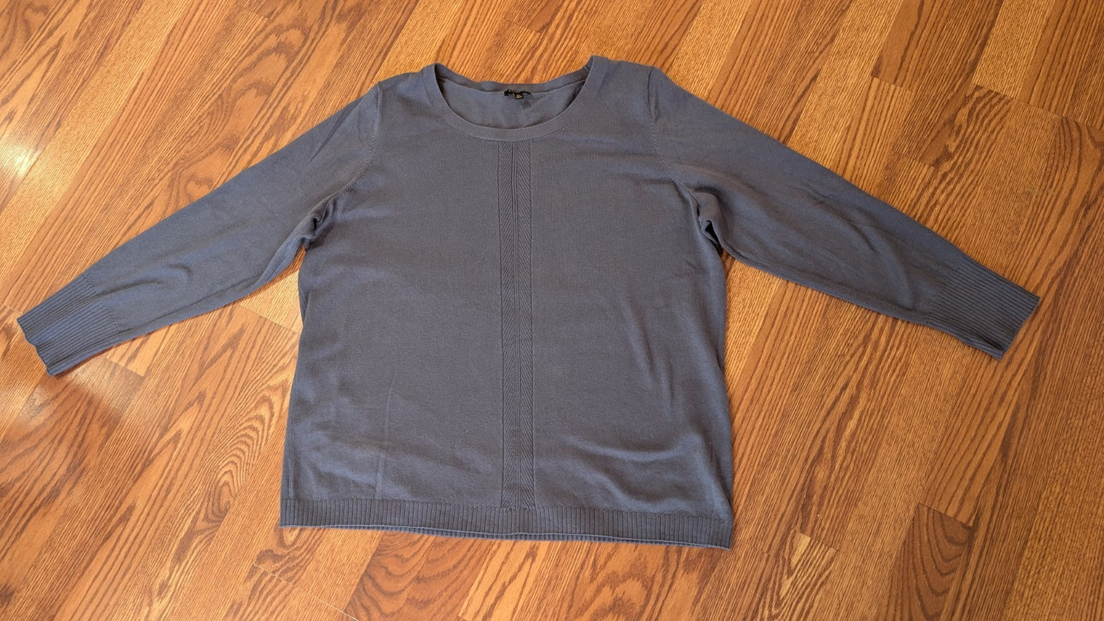 Talbots Plus Blue Crew Sweater Fine Knit Cotton Modal Nylon Span 2X Perfect!