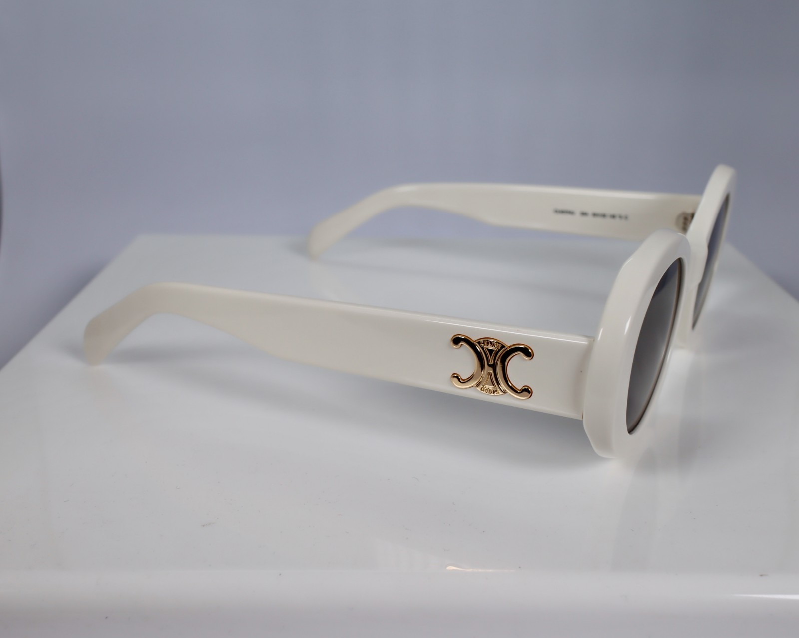 Celine CL40194U 25A 52mm Round White Sunglasses with Grey Lens