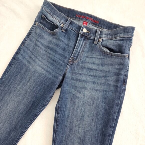 Lucky Brand Jeans Sz 8 /29 Mid Rise Sweet Straight Leg Blue Stretch Denim Casual