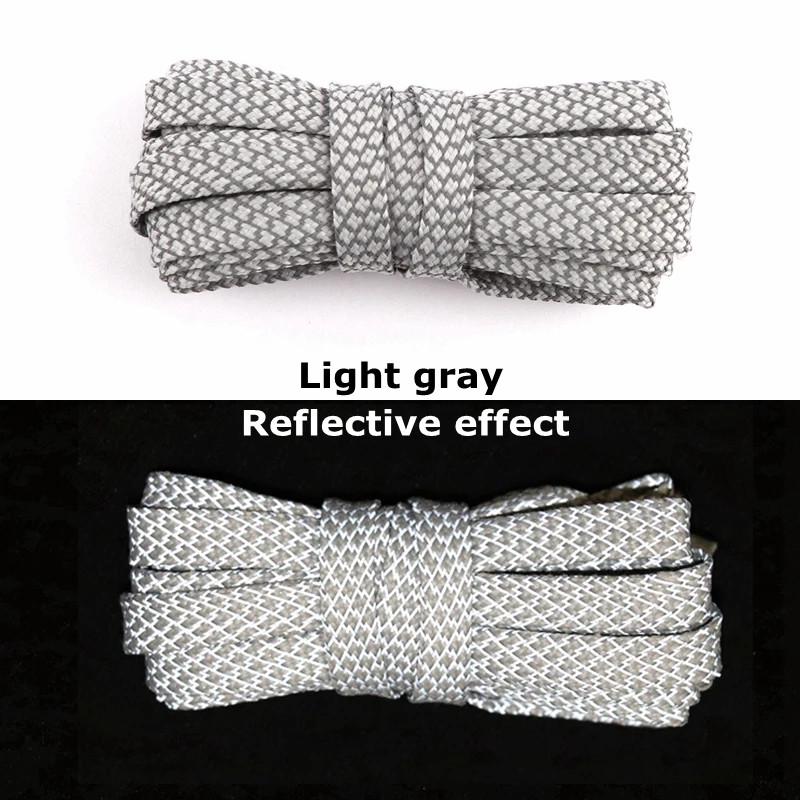 1Pair Reflective Shoelaces Sneakers Flat Shoelace Rope Laces Shoes Accesories