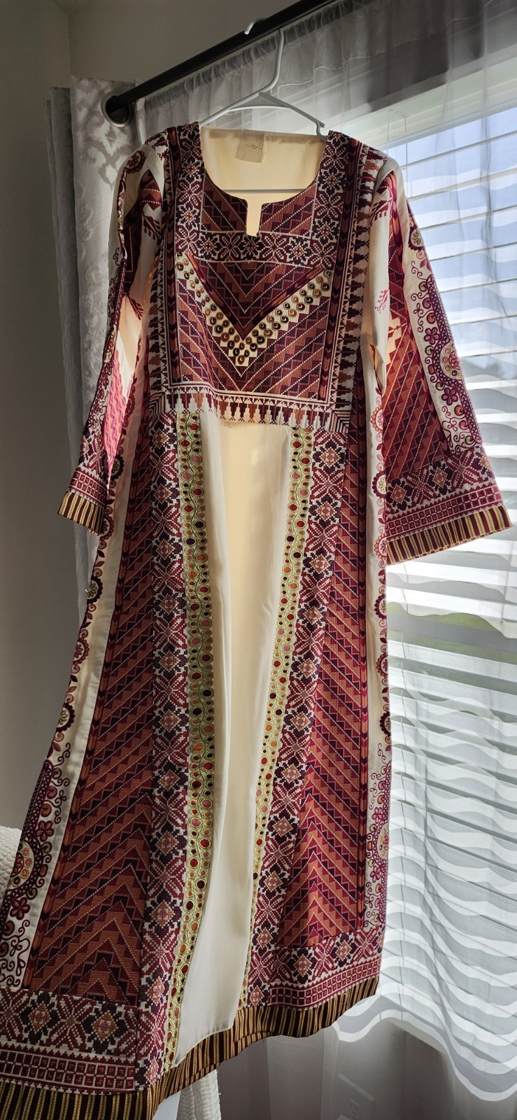 Palestinian Thobe Girl Age 10-12 51 In Length Embroidered Tatreez Made in Palest