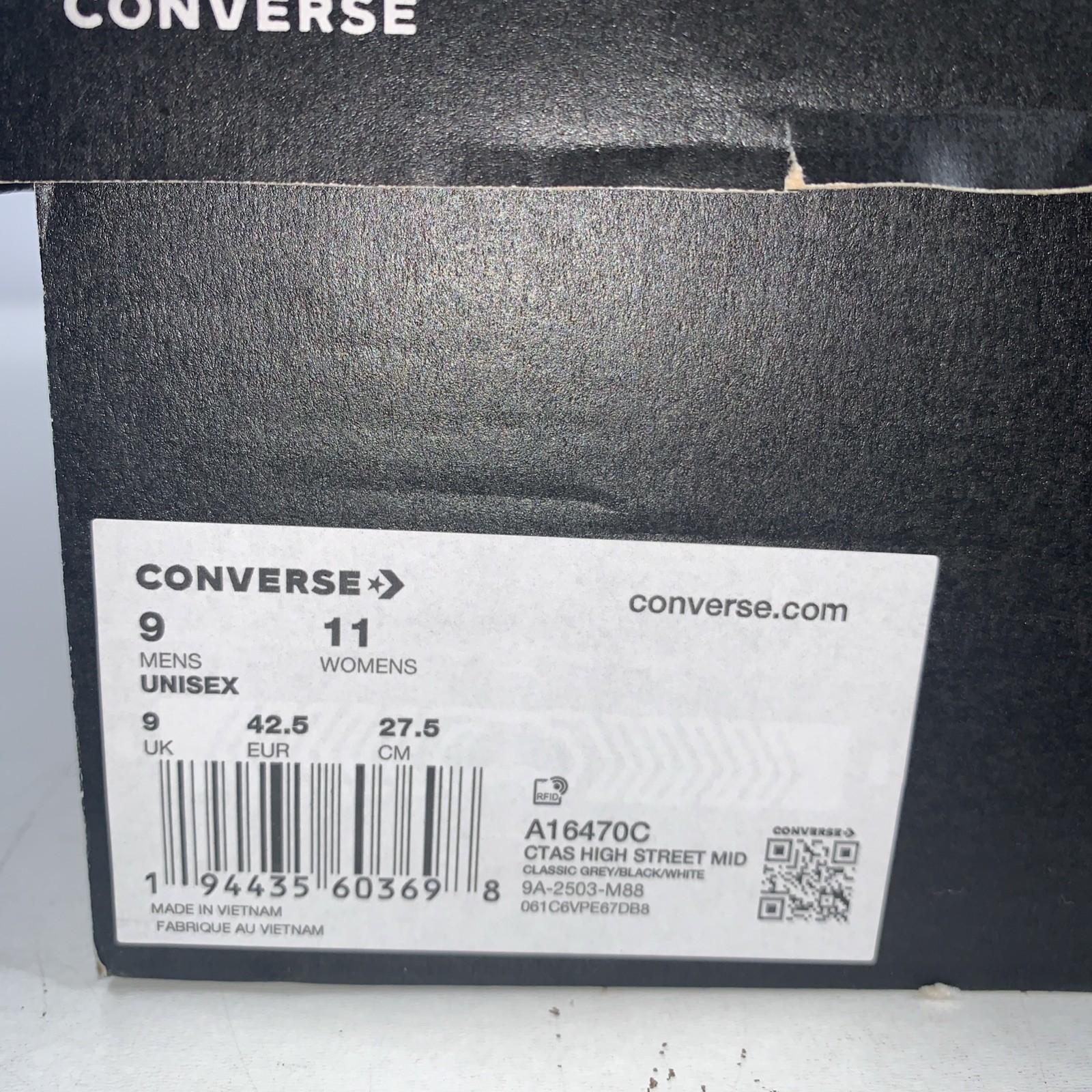 Converse Chuck Taylor All Star High Street Mid Shoe Grey / Black Sneaker A16470C