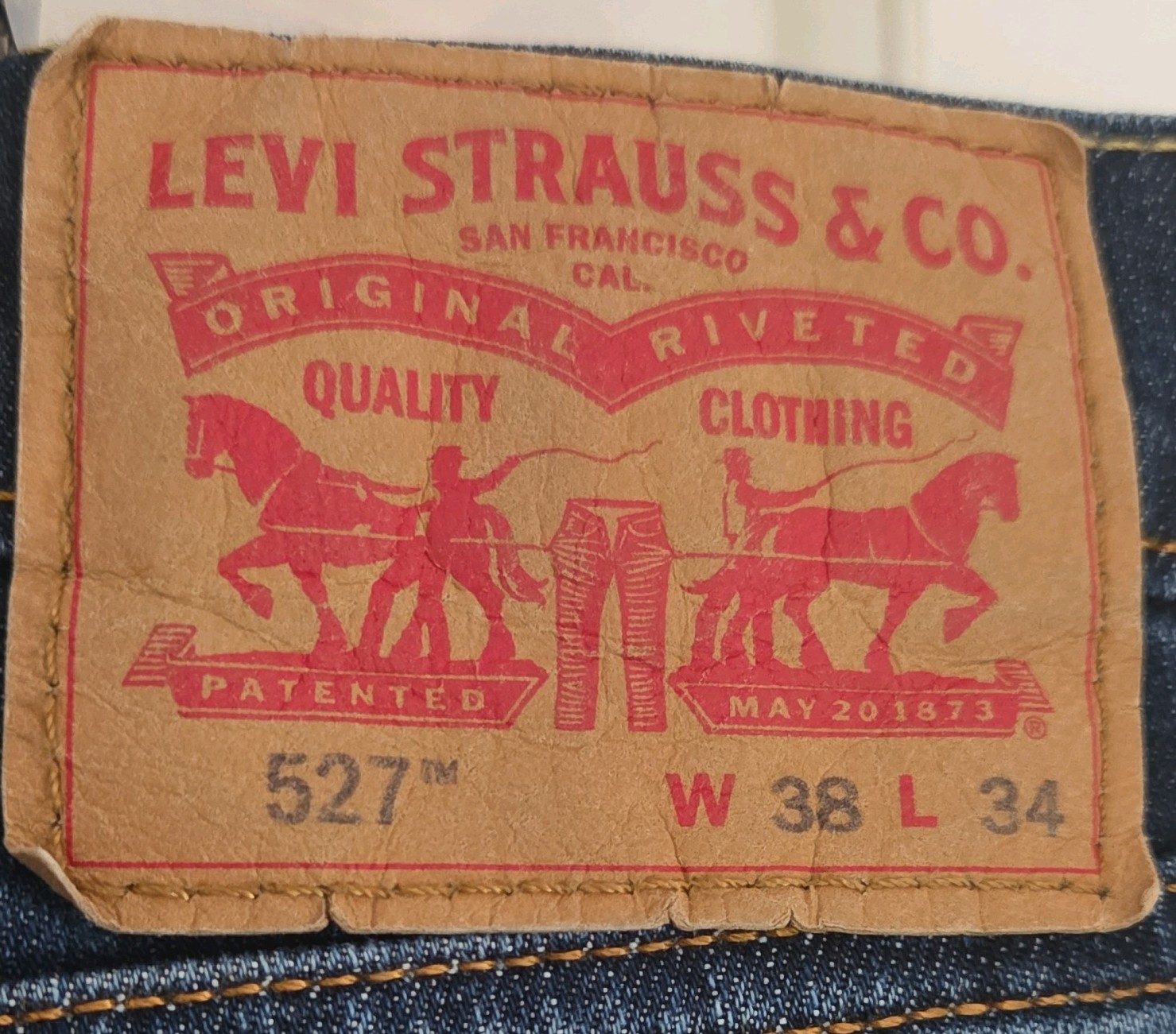 Levi’s 527 Series Bootcut Blue Denim Jeans Slim Fit 5-Pocket Button Logo