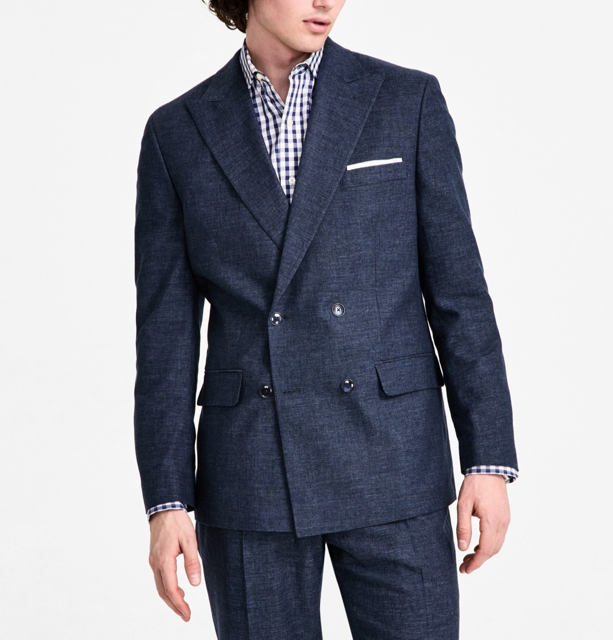 Tommy Hilfiger Men’s Modern Fit Double Breasted Linen Suit Jacket MSRP $360