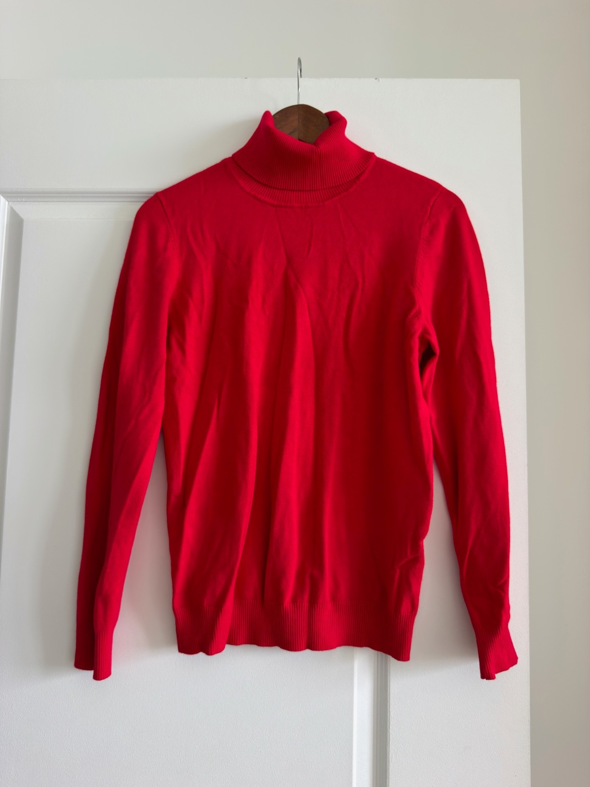 Massimo Dutti Men’s Cashmere Cotton Turtleneck Sweater Size M Red Golf Knit