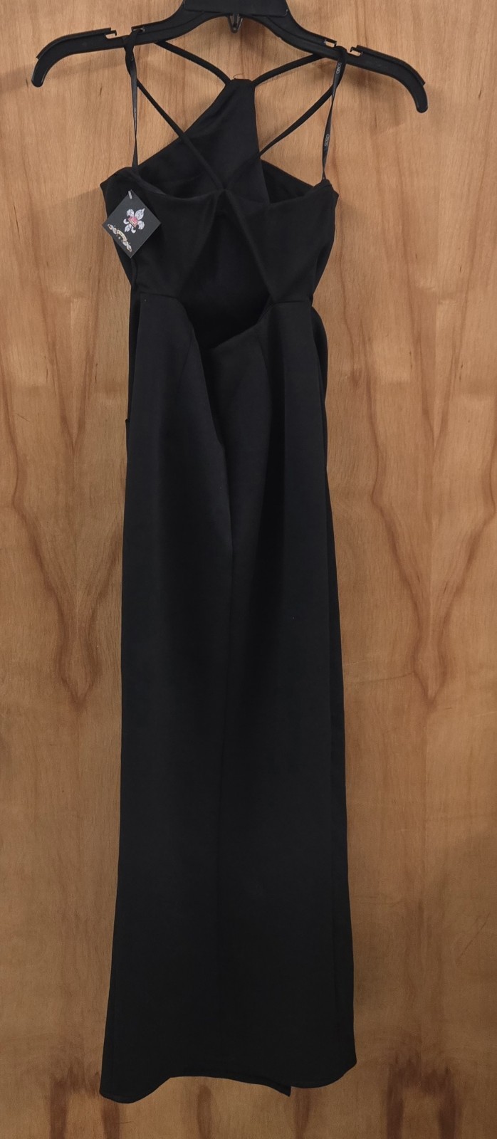 ASOS BLACK HALTER NECK MAXI DRESS OPEN BACK