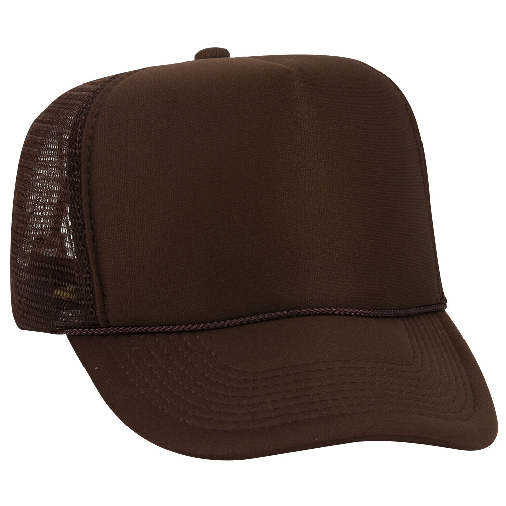 OTTO 5 Panel High Crown Polyester Foam Front Mesh Back Snapback Trucker Cap