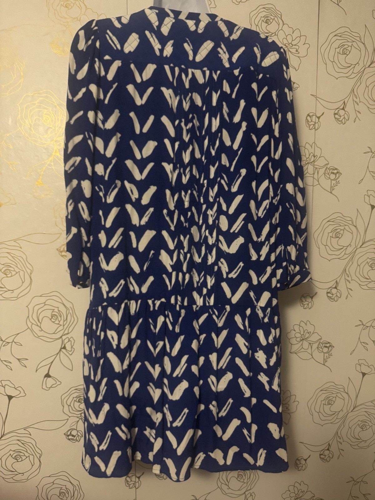 Maeve Anthropologie Dress Womens SmallBlue White Boho Tunic Tiered Mini