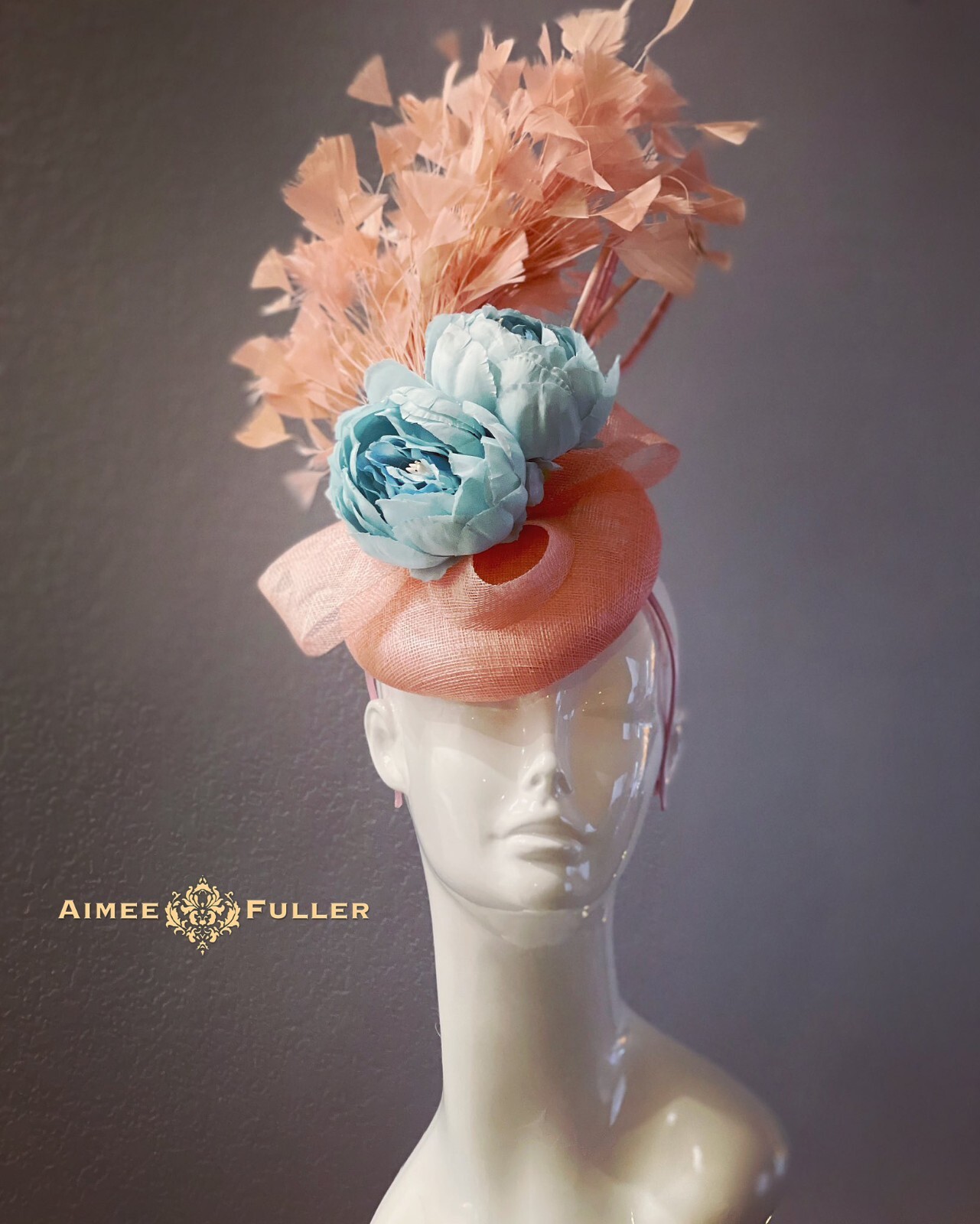 Kentucky Derby Fascinator Ivory White Moss Green Rose Hat Royal Ascot Bridal Hat
