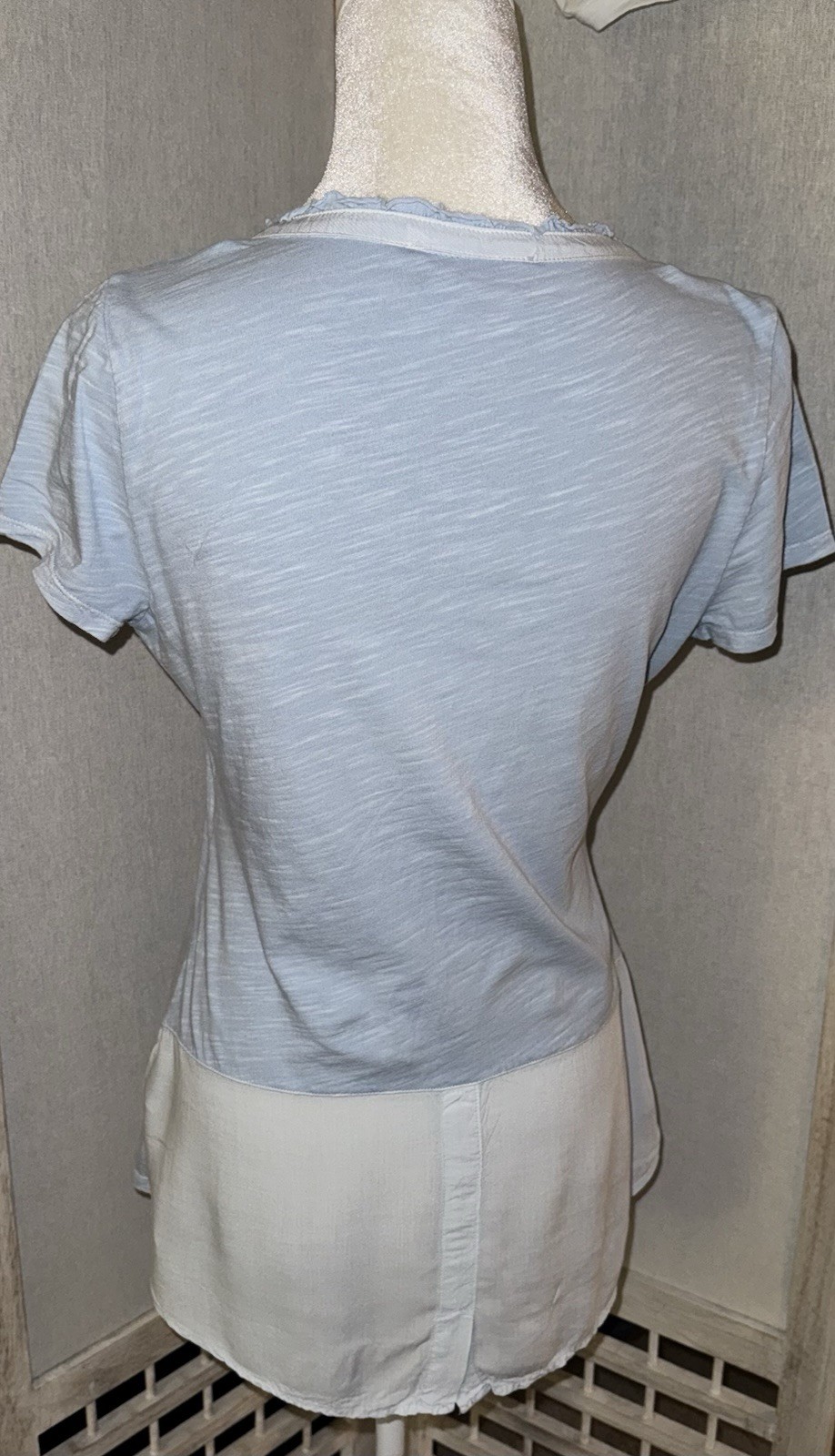 Mac And Me You Are So Loved Medium Blue T-shirt Soft Cotton V-neck High Low Hem