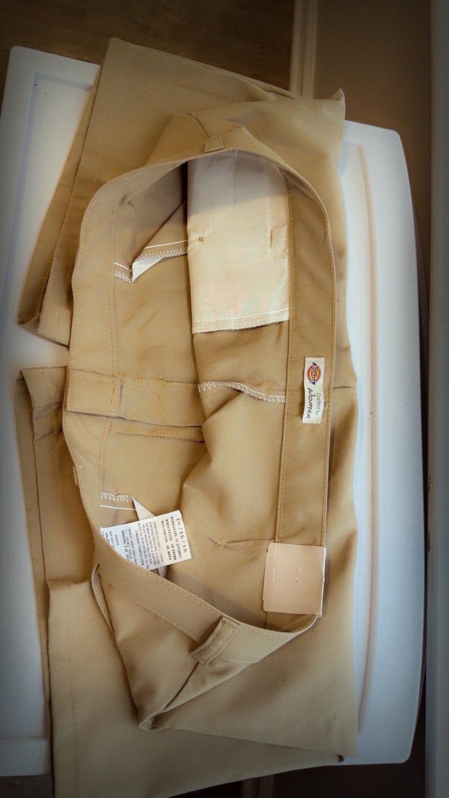 Dickies Beige Twill Workwear Pants Men’s 14/9 Regular Flat Front Straight Leg