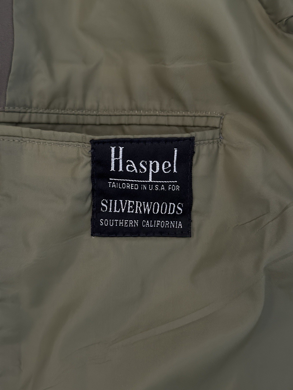 Haspel Mens Blazer Size 42L Tan Beige Suit Jacket 2-Button Single Breasted