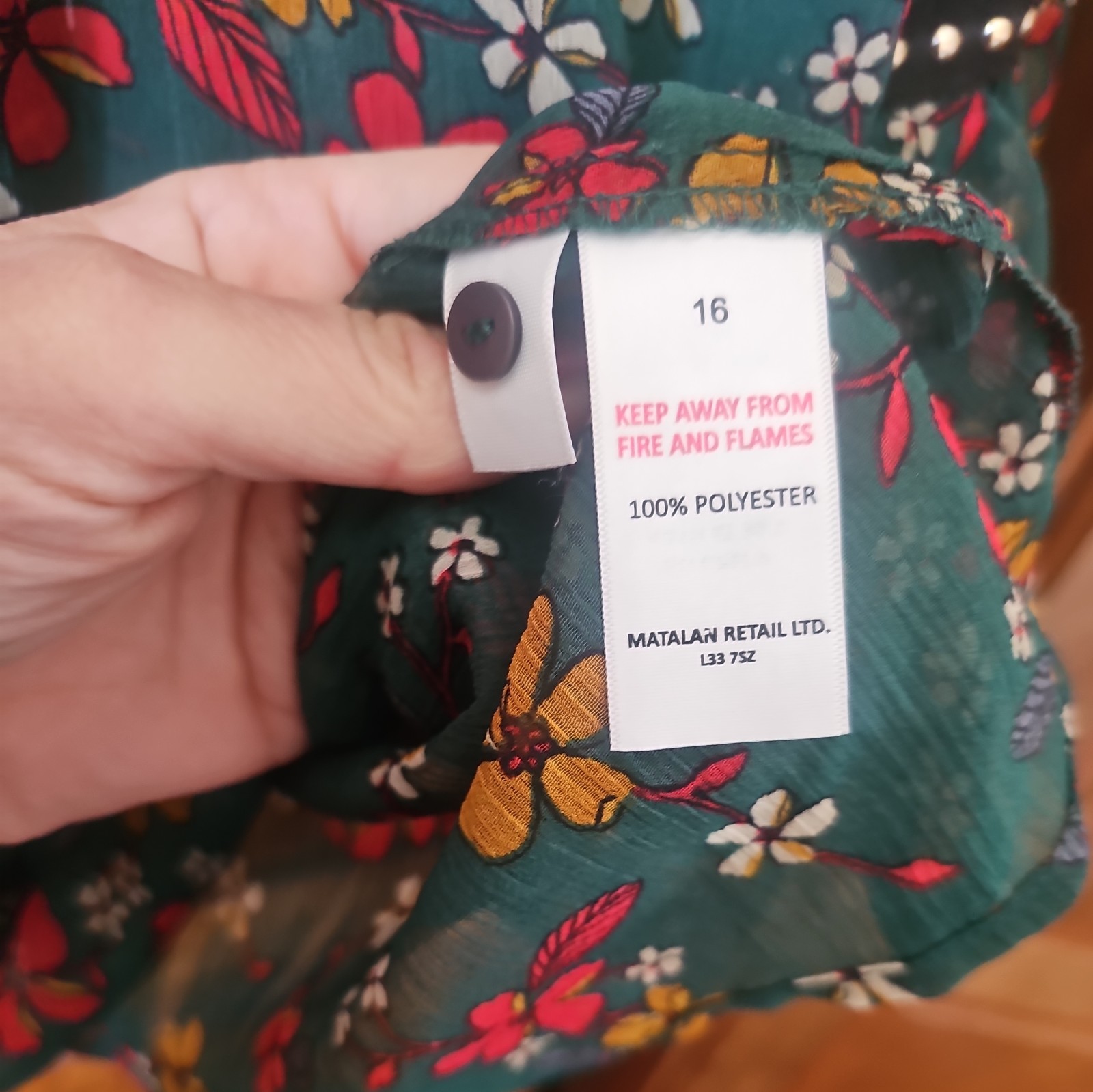 papaya dark green floral blouse Tunic Top size 16 vintage 70s festive vibes