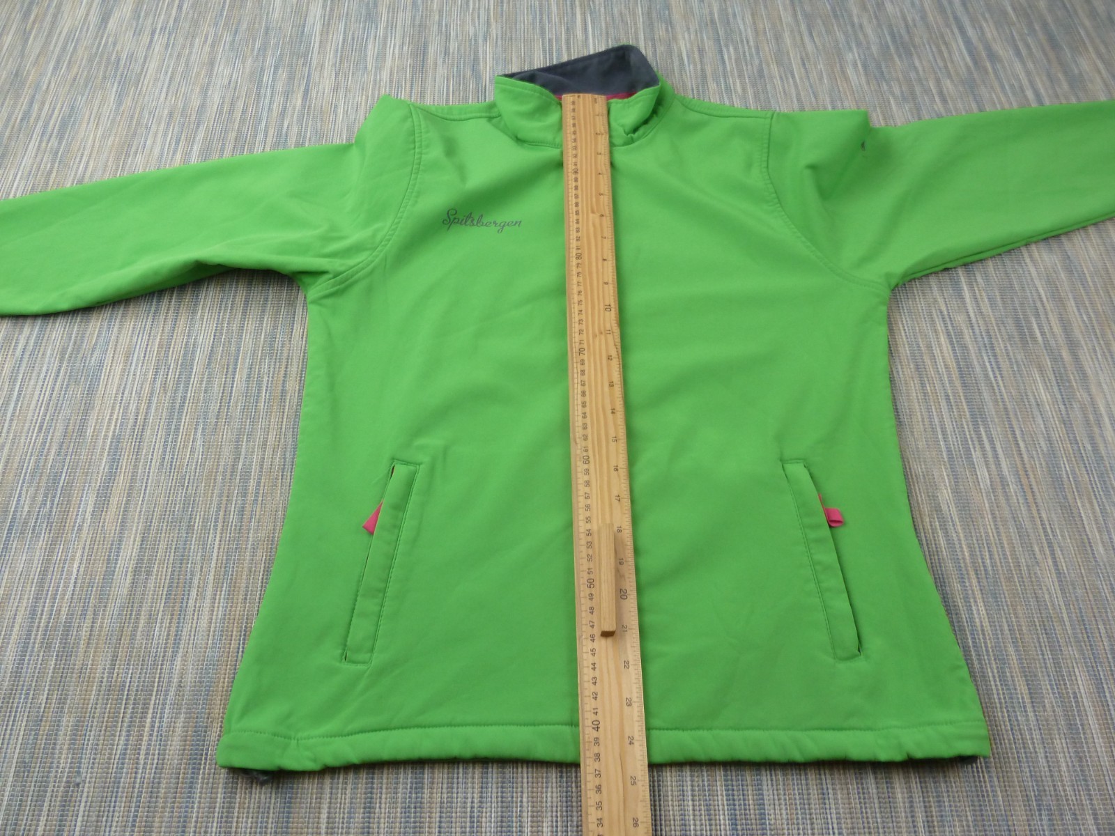 Spitsbergen Softshell Jacket Womens Large Green Pink Zip Outdoor Hiking Golf