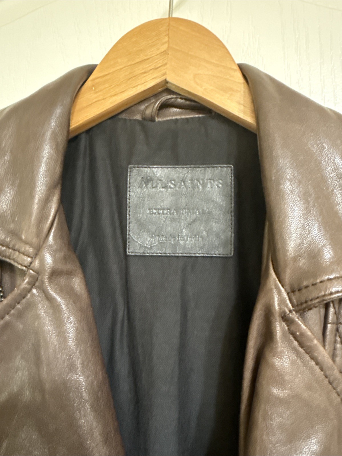 Allsaints Brown leather Biker jacket XS
