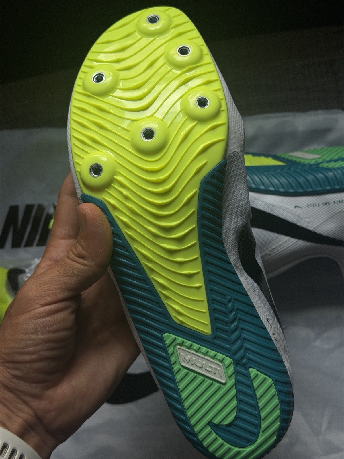 Size 9.5 – Nike Zoom Rival White Bright Spruce Black