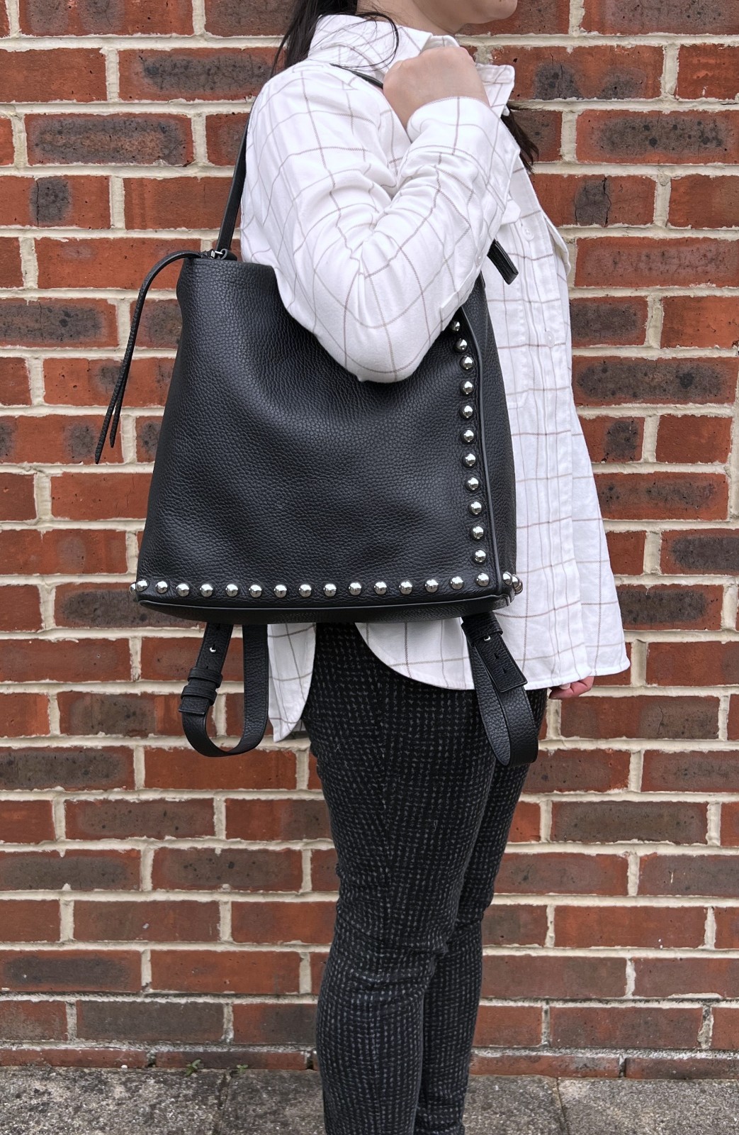 AllSaints Ladies Leather CAMI Backpack Bag Black Biker All Saints Rucksack