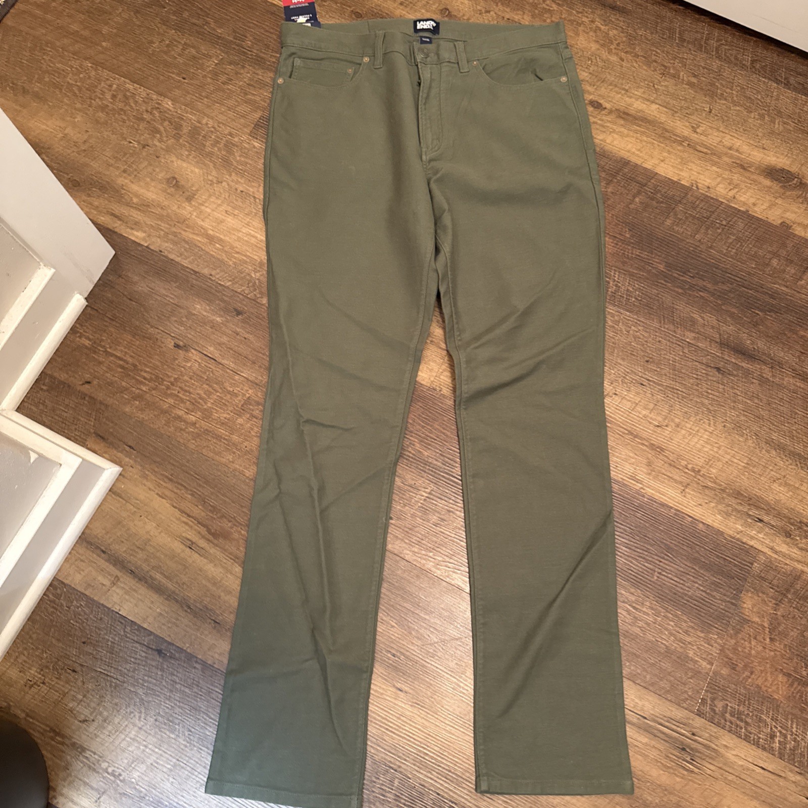 Lands End Men’s 34×34 Knit Twill Tapered Classic Fit 5 Pocket Pant Green NEW