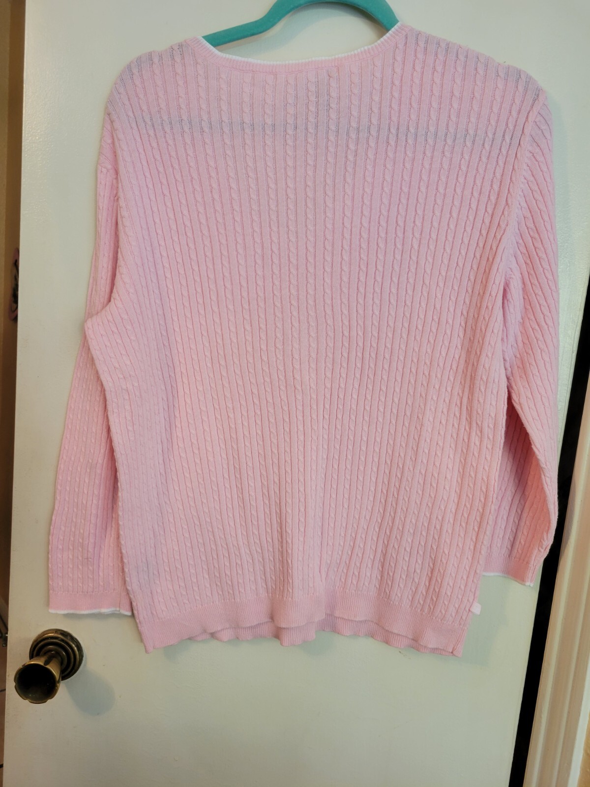 Lauren Ralph Lauren Sweater V Neck Pullover Pink Sz Medium Comfy Stretch