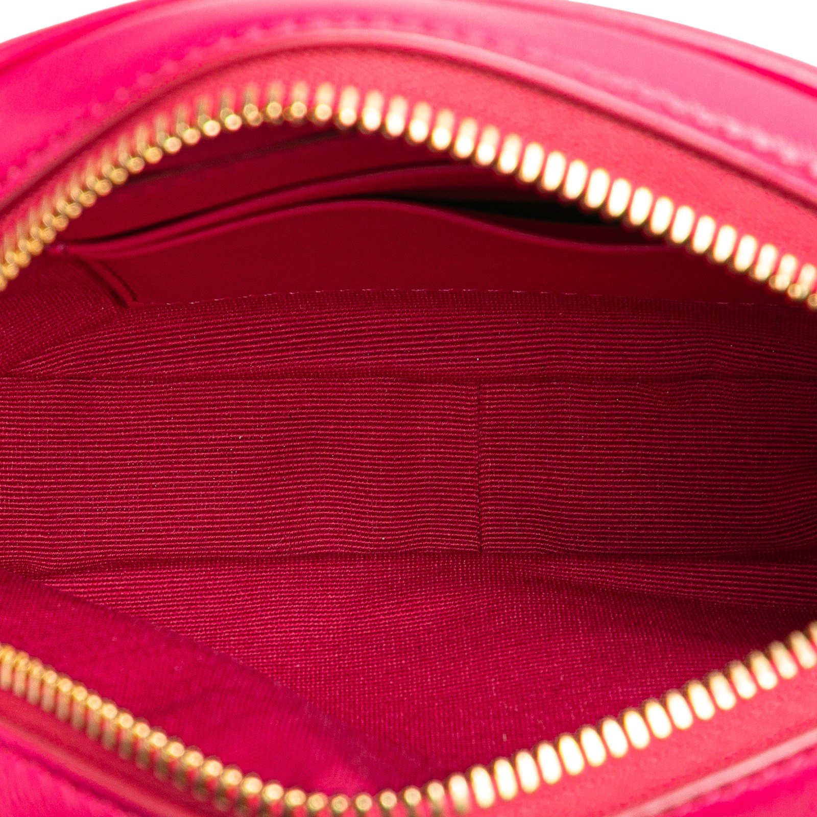Authenticated Celine Quilted skin C Charm Crossbody Pink Dark Calf Leather Bag