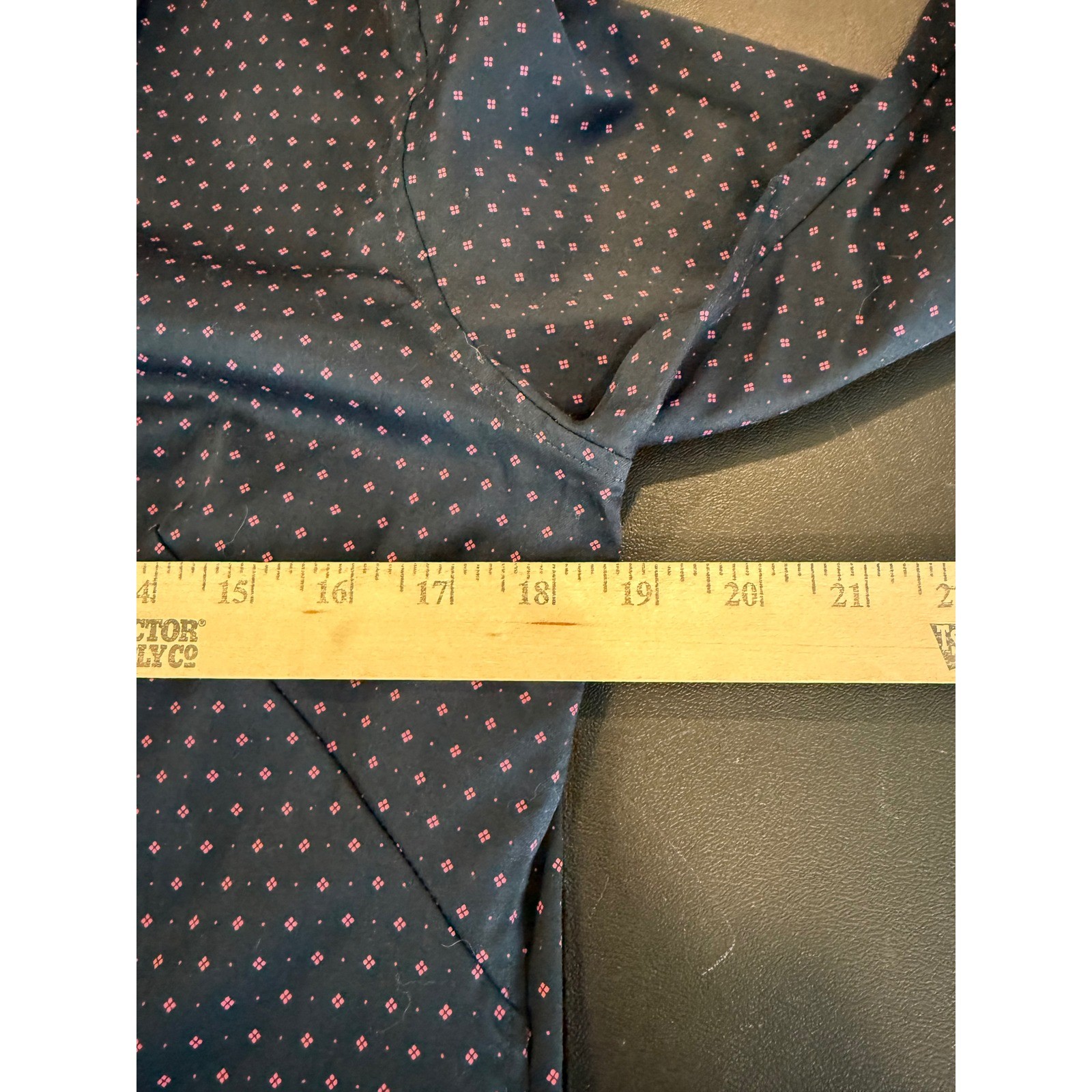 Banana Republic Womens 12 Button Down Shirt Navy Pink Non Iron Polka Dot Print