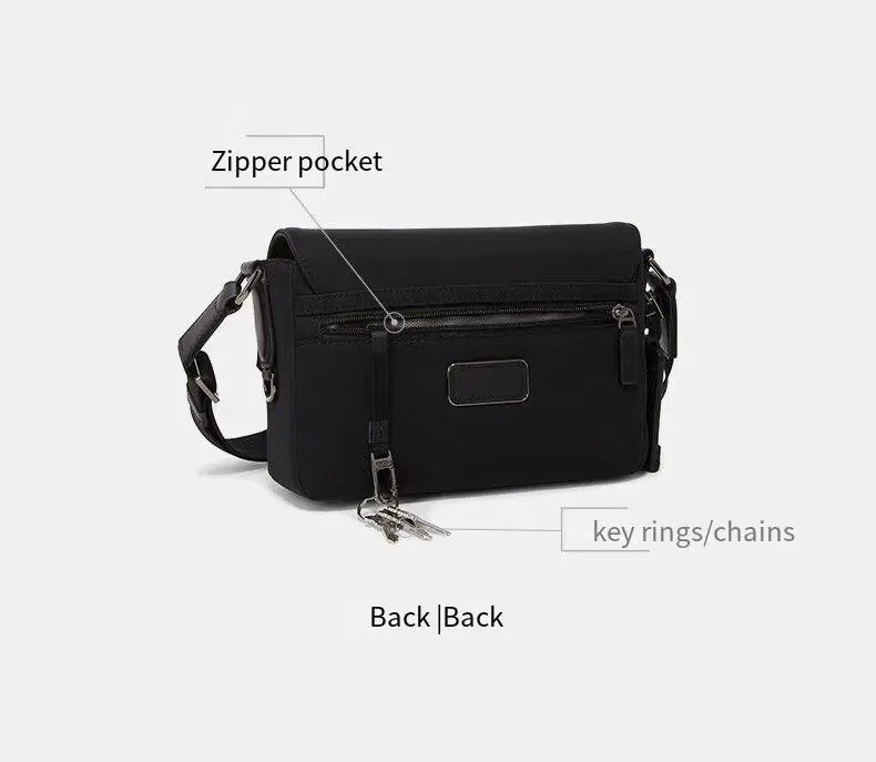 NEW TUMI Black Crossbody Bag Compact Travel Messenger Shoulder Bag