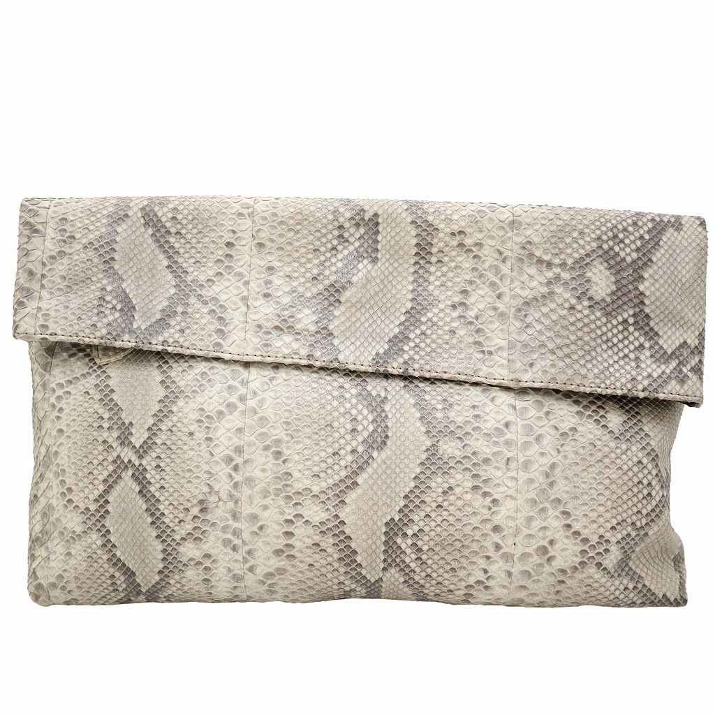 Paper Moon Beige Bison Clutch Bag, Vintage, 12.6×2.4in, Excellent Condition