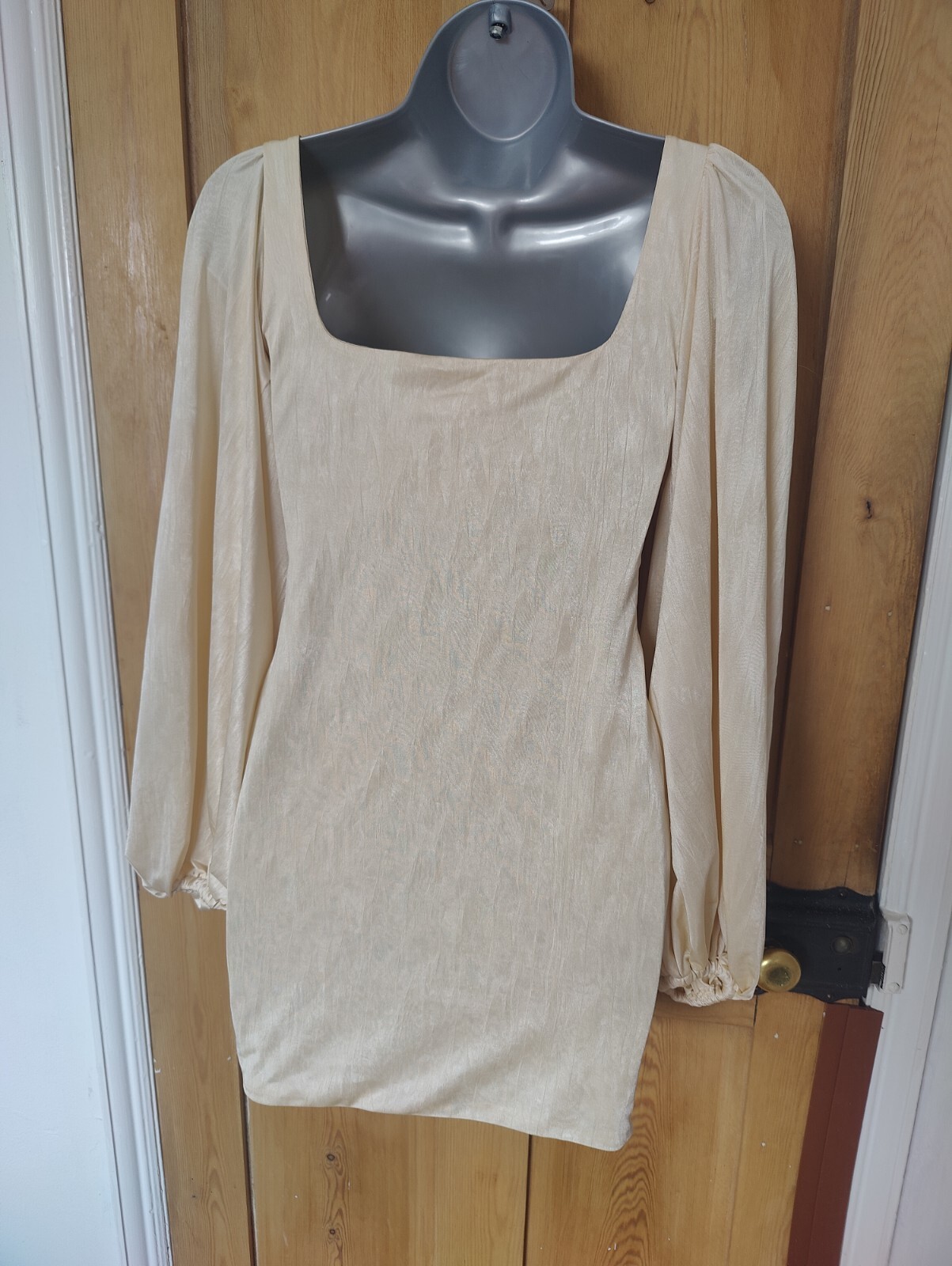 Oh Polly Dress Size 6-8 Cream Midnight Oasis Cut Out Bodycon Mini Party Date NEW