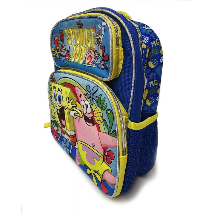 Small Backpack – Spongebob – w/Flowers 3D Pop-Up 12″ School Bag