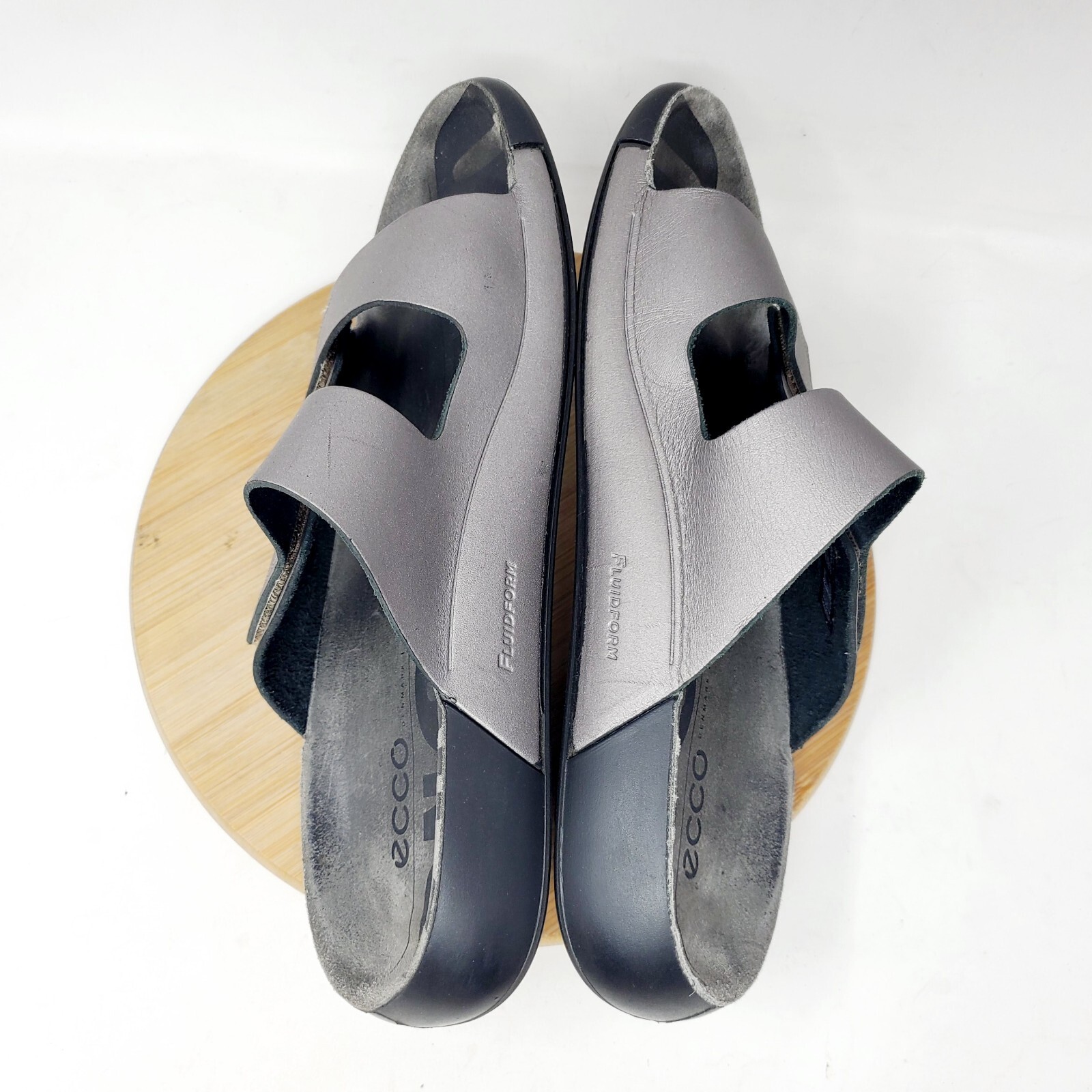 Ecco 2nd Cozmo Sandals Womens 41 Walking Comfort Silver Slide Straps Shoes