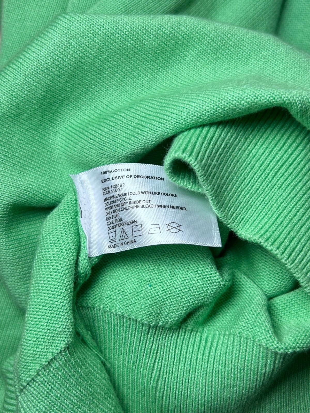 GREG NORMAN Natural Performance VNeck Sweater Sz XXL Kiwi Green Knit 100% Cotton