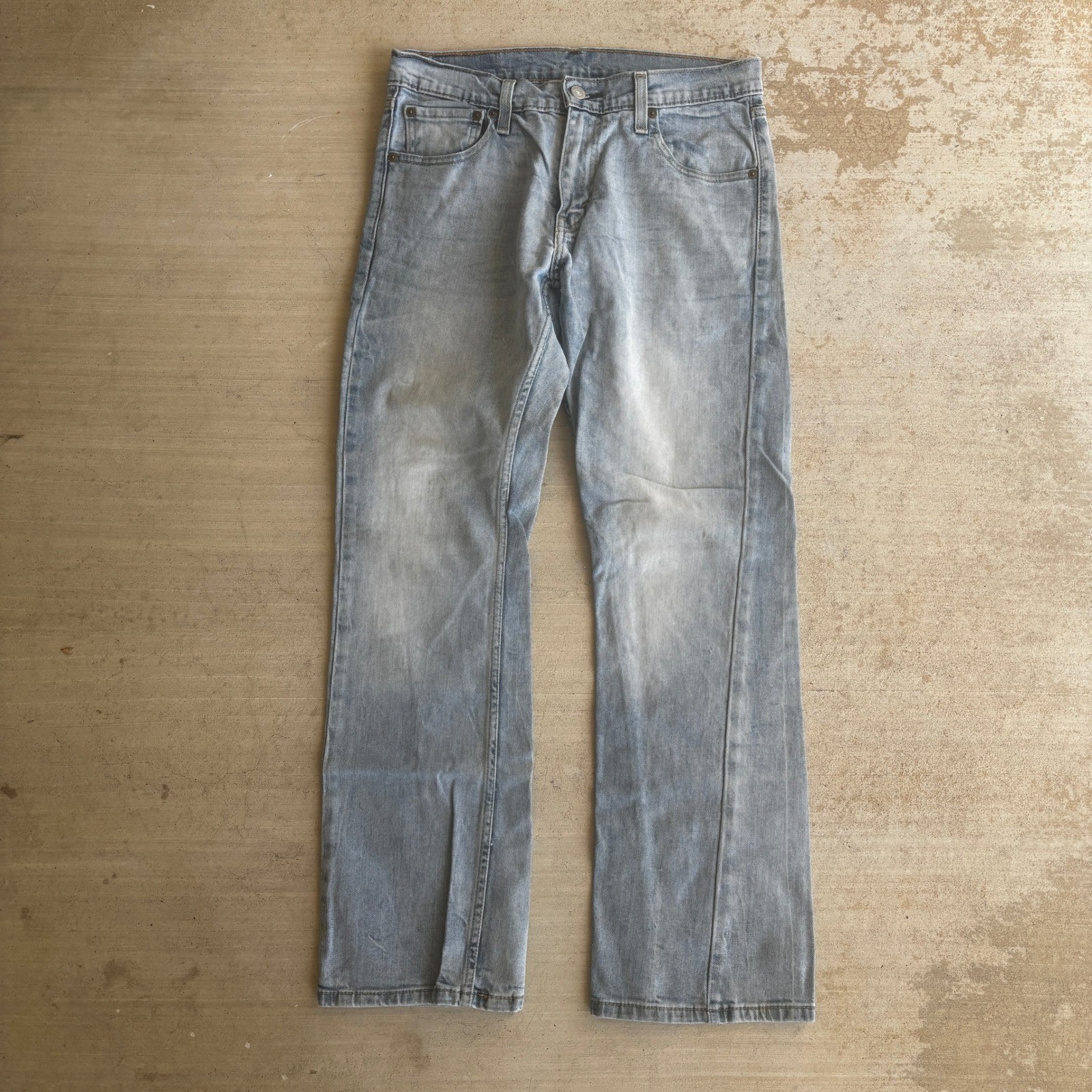Y2K Levi’s 527 Jeans Mens 30×30 Blue Light Wash Slim Bootcut Denim Distressed