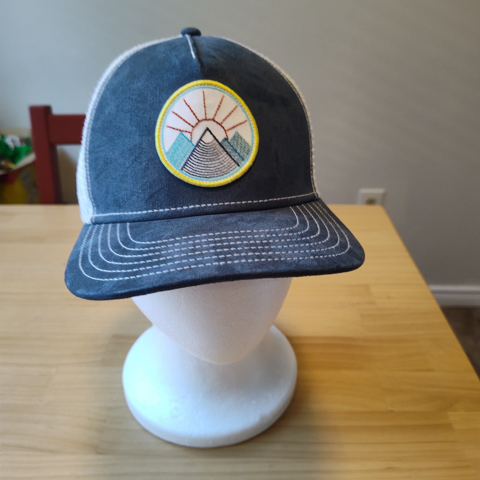 Viva Pistil Trucker Blue and White Snapback Hat Cap
