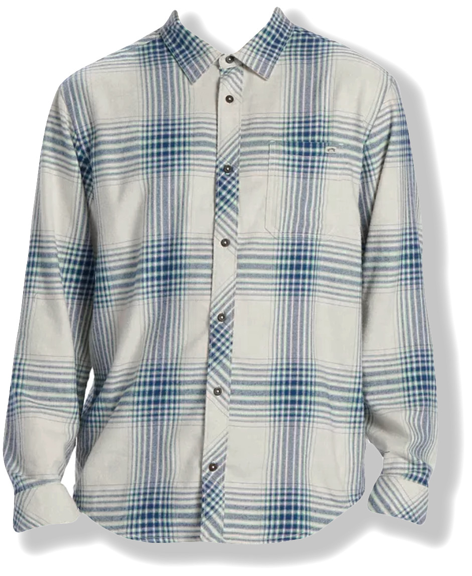 Billabong Big & Tall Coastline Flannel Shirt – NWT Mens 3XLT Multi – #48099-M8