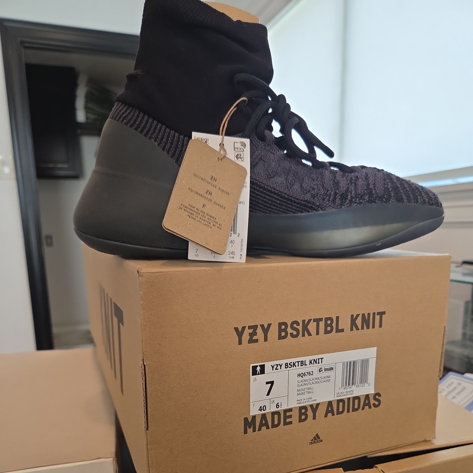 Adidas YZY BSKTBL Knit Slate Blue US 7 New with Box Hq6762