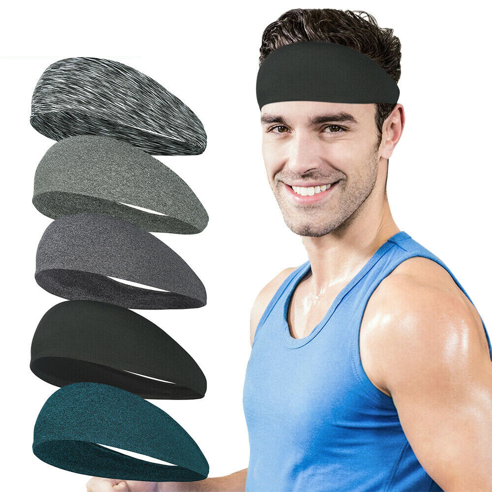 1/3/5pcs Men Women Sweat Band Elastic Running Sport Non Slip Athletic Headband