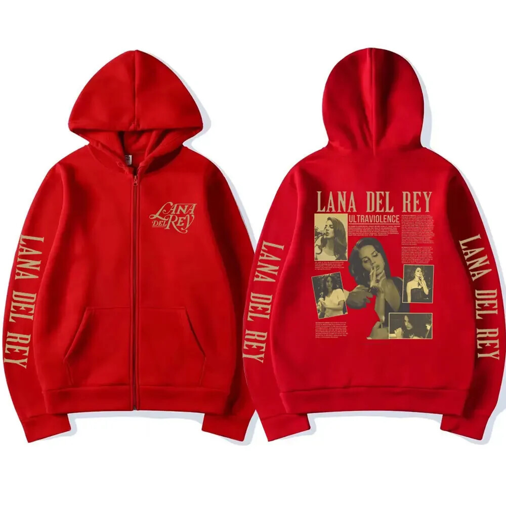 Del Rey Zip up Hoodie Ultraviolence Music Album Hooded Sweatshirt Men Women Fas