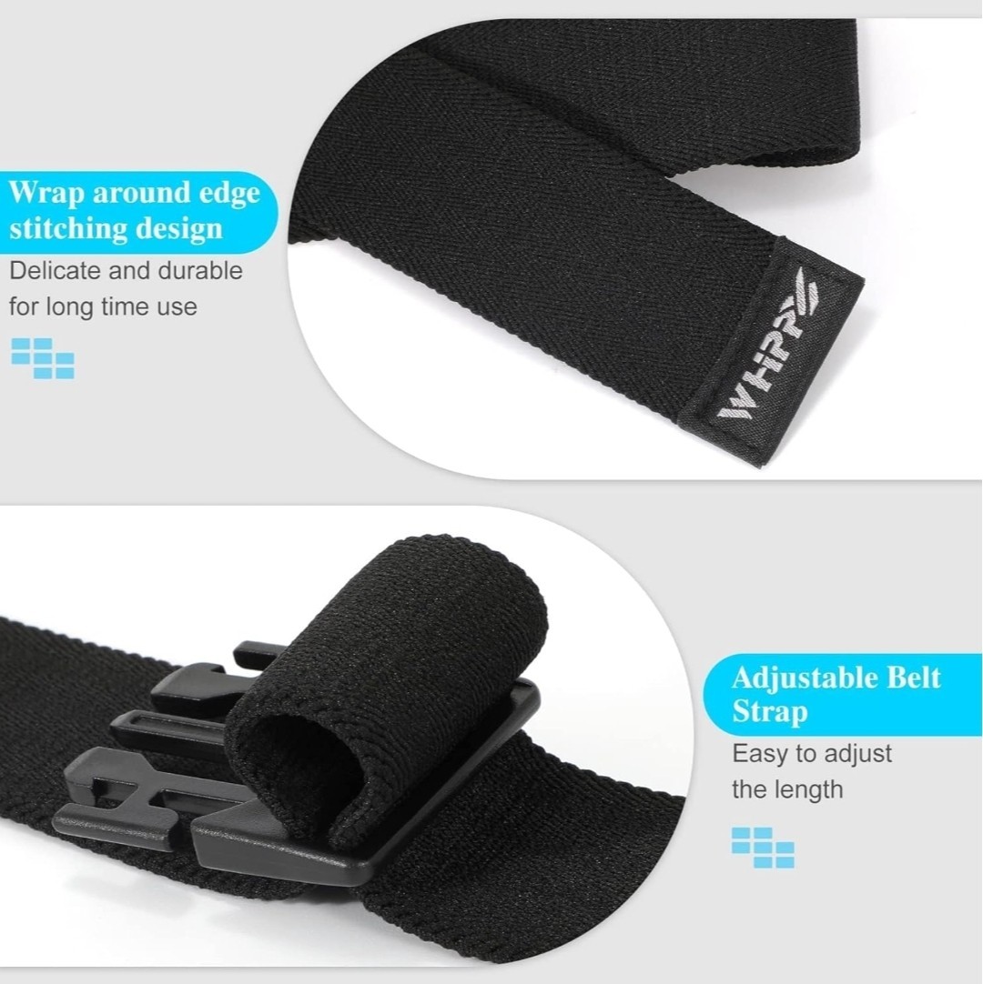 Men Women Elastic Stretch Adjustable up to 55″ Waist 1.5″ Wide Polyester Black