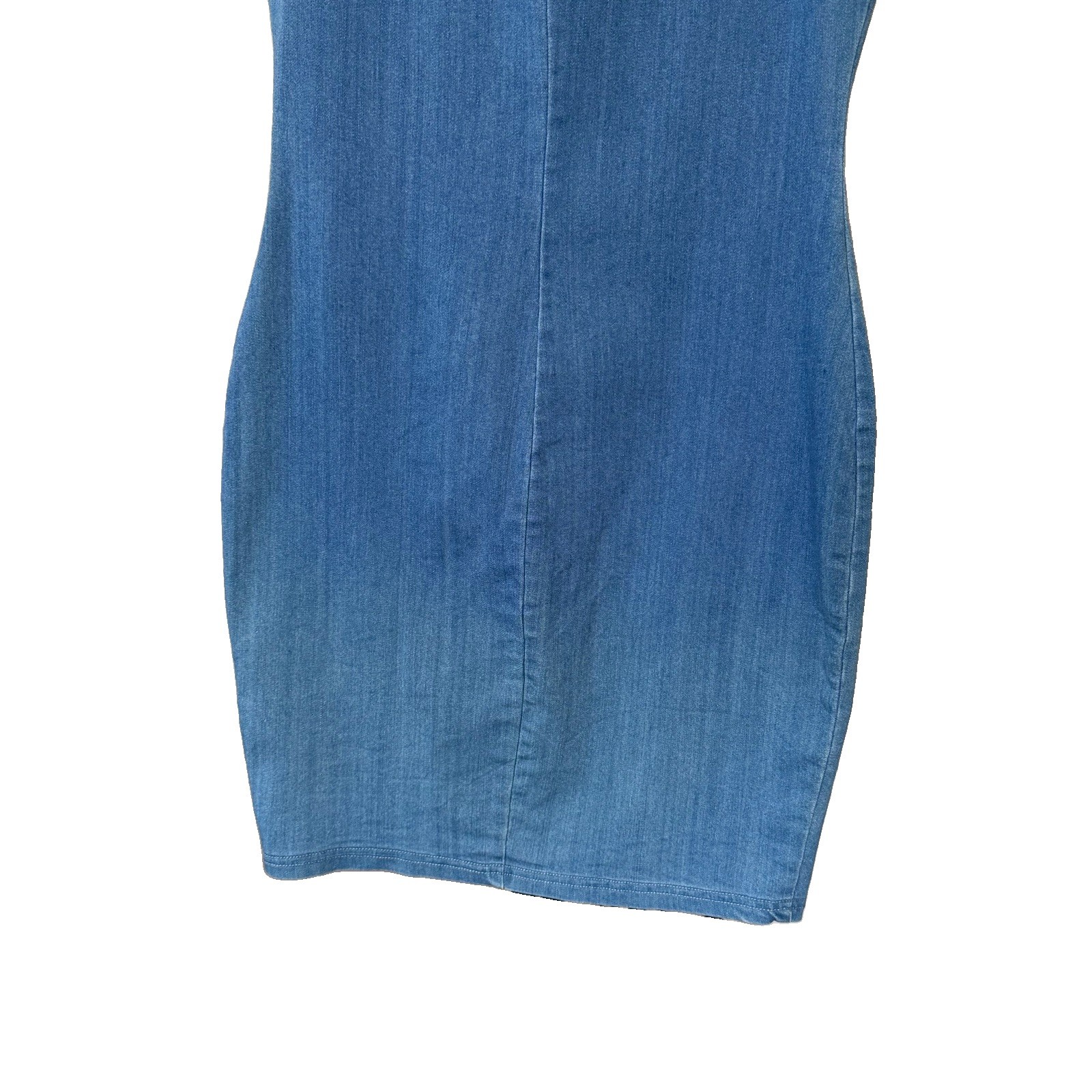 Iris womens small blue bodycon zip-up jean dress preppy y2k bohemian westerncore
