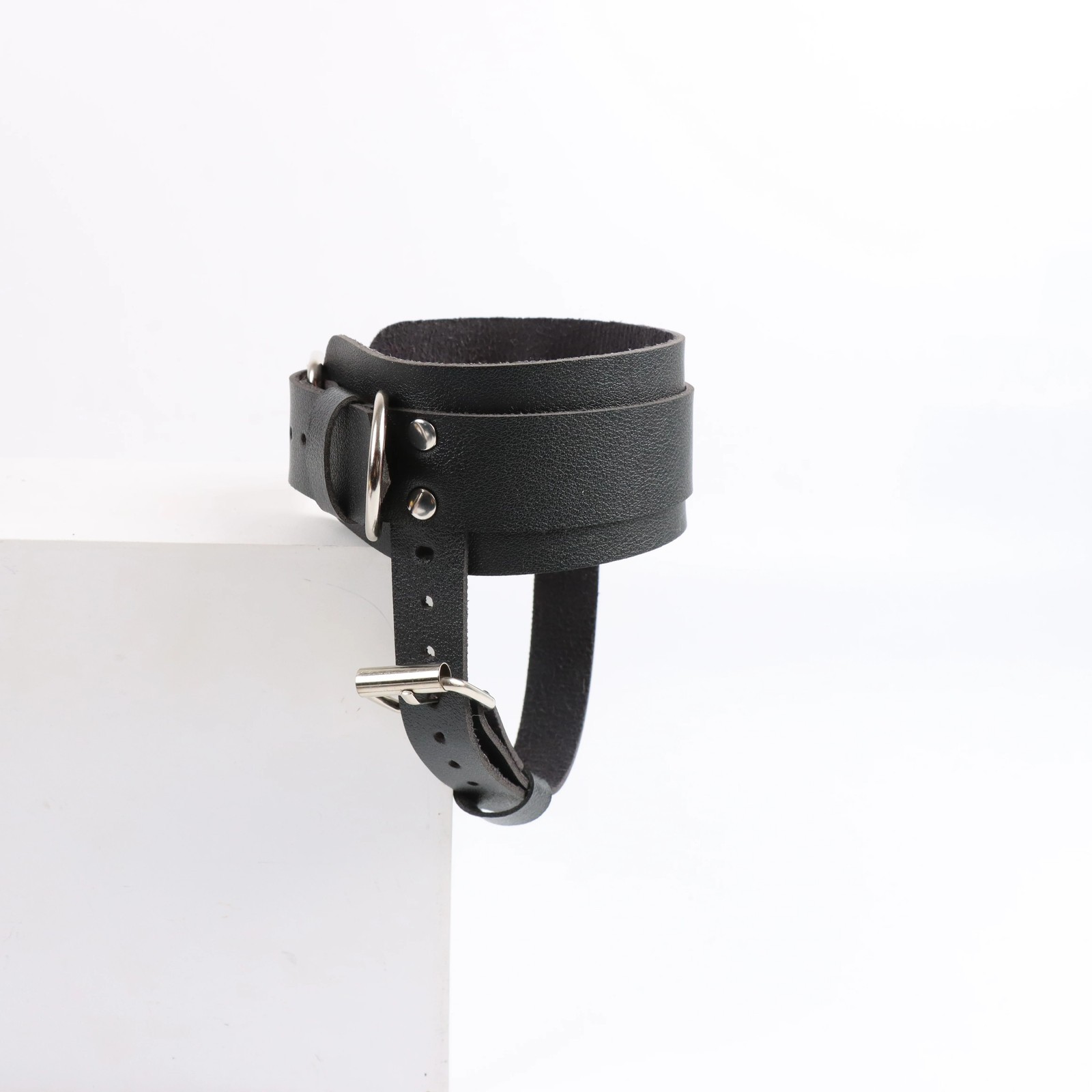 PU leather ankle strap match high heels stylish gothic women fashion accessories