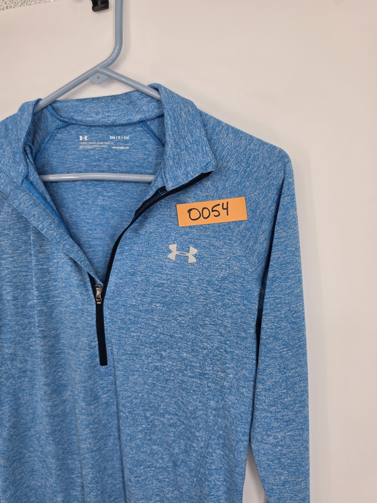 Under Armour HeatGear Men’s Blue Heathered 1/4 Zip Pullover Long Sleeve SM