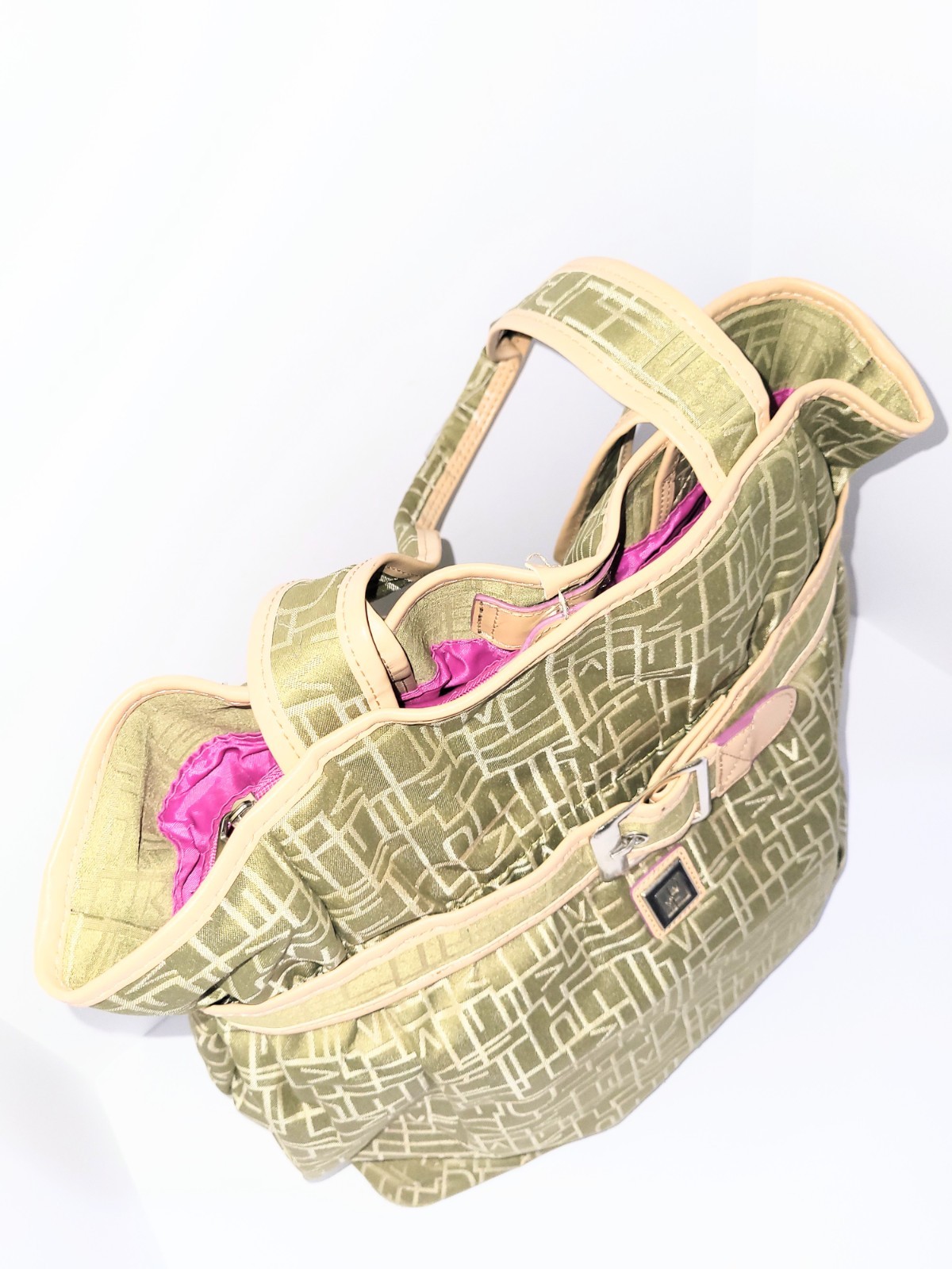 Diane Von Furstenberg Y2K Geen Monogram Extra Large Tote Bag Luggage Carry On