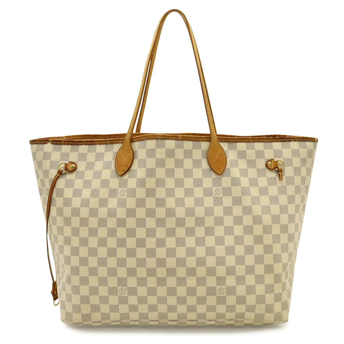 Louis Vuitton Damier Azur N51108 Tote Check Canvas Ivory Unisex Bag #BLB1493