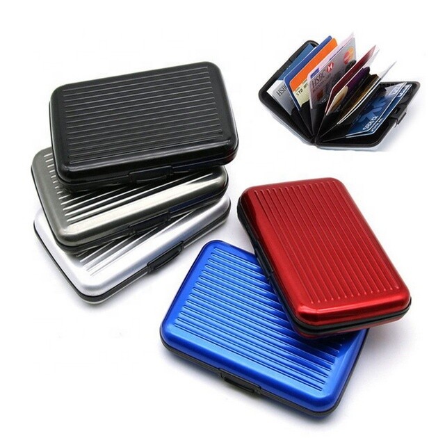 Men Women Waterproof Security Wallet Aluminum Metal Pocket Case Box Card Holder
