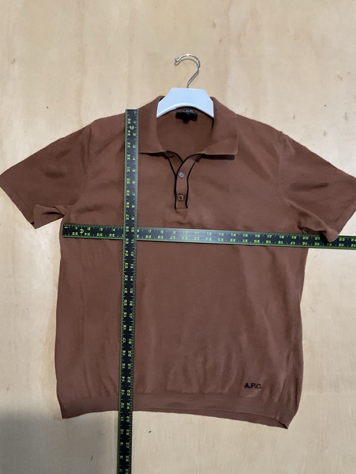 APC Men’s Jacky Knitted Polo In Nut Brown Size Small